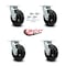 Service Caster 6 Inch Rubber on Steel Caster Set with Roller Bearing and Swivel Lock SCC SCC-30CS620-RSR-BSL-4 - alternate 2